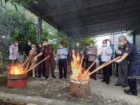 BNN Babel Musnahkan Barang Bukti Narkotika Jenis Ganja Sebanyak 15,7 Kg