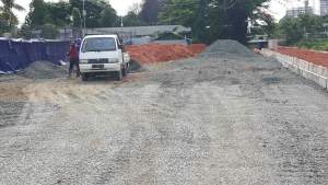 Pengerjaan proyek di Jalan Inspeksi Mookervart