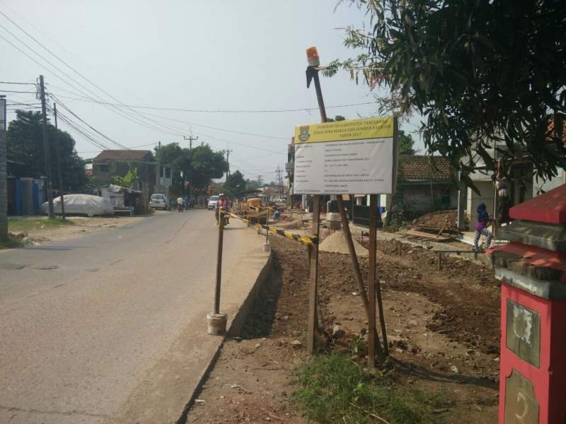 Urai Kemacetan, Pemkab Tangerang Lakukan Pelebaran Jalan Raya Kedaton-Pasar Kemis