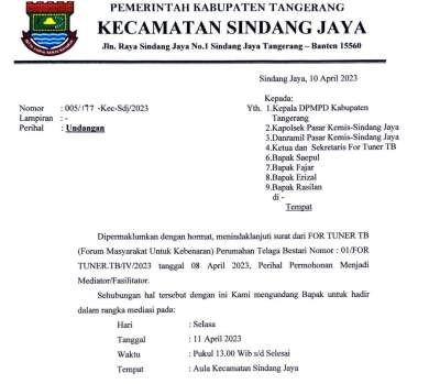 Soal Pemecatan RT dan RW, Warga Telaga Bestari Diundang Camat