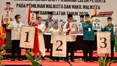 Resmi Bersaing di Pilkada Tangsel 2020, Ini Nomor Urut Pasangan Calon Walikota Dan Wakil Walikota