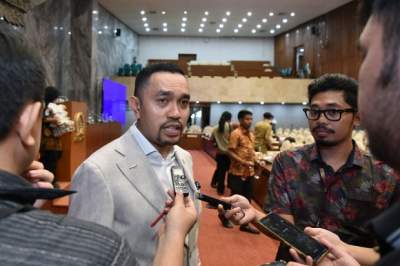 Wakil Ketua Komisi III DPR RI, Ahmad Sahroni, usai rapat dengar pendapat di Gedung DPR.