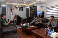 Kapolres Asahan Terima Kunjungan Silahturahmi Dandim 0208/AS yang baru Letkol Inf Franki Susanto SE