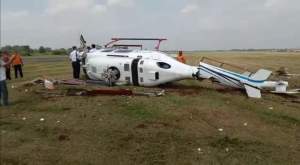 Helikopter Jatuh Terguling di Curug Kabupaten Tangerang