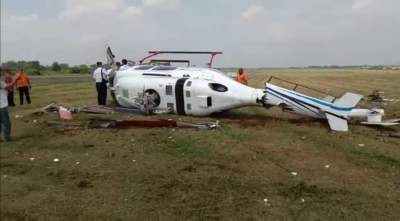 Helikopter Jatuh Terguling di Curug Kabupaten Tangerang