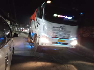 Akibat Truk Tanah Dari Maja, Jalan Raya Cisoka Balaraja Hancur