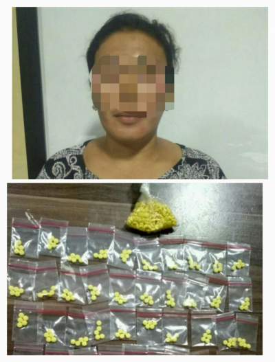 Ibu rumah tangga pengedar obat terlarang jenis heximer.