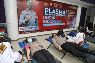 Kerjasama Dengan PMI, Polresta Tangerang Gelar Donor Darah Plasma