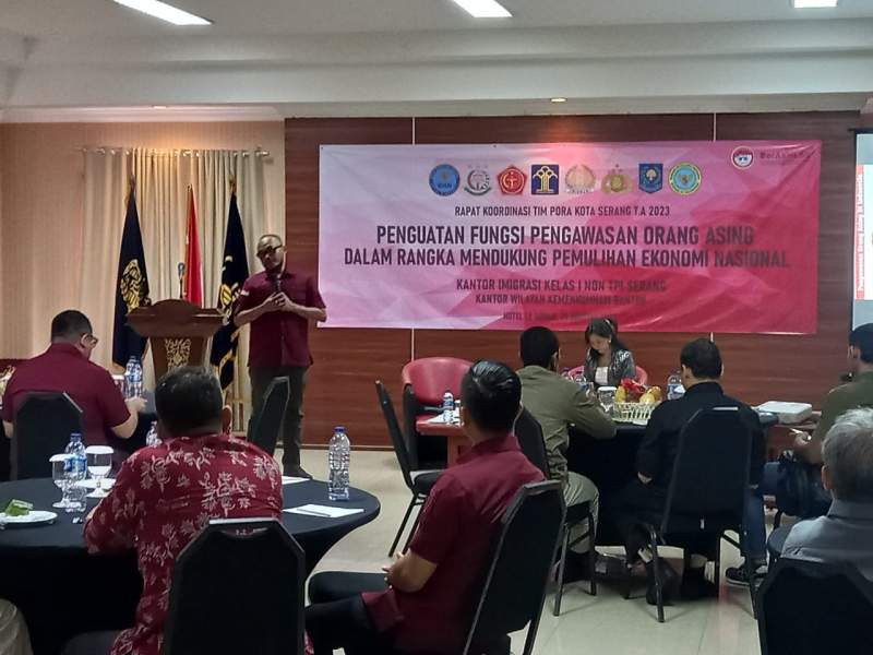 Kantor Imigrasi Kelas I Non TPi Serang Gelar Rapat Koordinasi Timpora Kota Serang