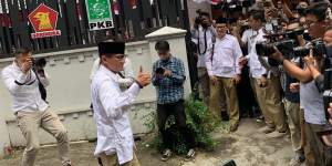 Wakil Ketua Dewan Pembina Partai Gerindra saat menghadiri peresmian Sekber Koalisi Gerindra dan PKB di Jakarta Pusat, Senin (23/1/2024).