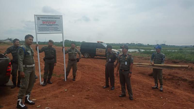 Satpol PP Kabupaten Tangerang Tutup 11 Titik Galian Tanah Ilegal