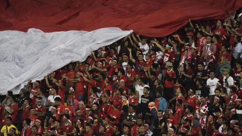 Suporter Timnas Indonesia. (Foto: Antara/Wahyu Putro A)
