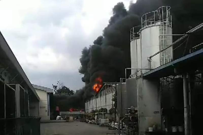 Pabrik di Kawasan Industri Cerewet Sukadamai Cikupa Terbakar
