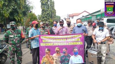Putus Mata Rantai Covid 19, Camat Cikupa Gencar Sosialisaaikan 3 M