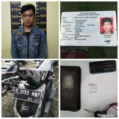 Kurir narkoba beserta barang bukti yang diamankan Polsek Mauk.