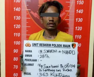 Polsek Mauk Pria Spesialis Pencuri Accu Kendaraan