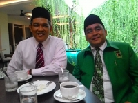Ketua DPW PPP Provinsi Banten, Agus Setiawan (kiri) saat acara Muscab lll P3 Kota Tangsel di Serpong