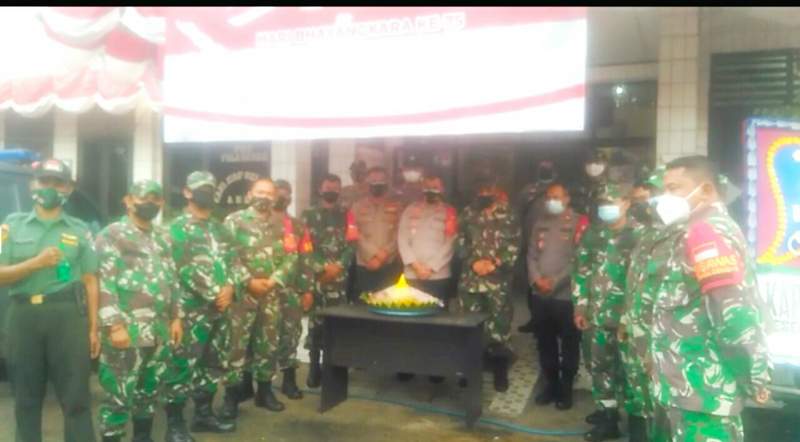 HUT Bhayangkara ke 75, Koramil 10/Sepatan Sambangi Mapolsek Pakuhaji