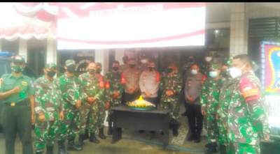 HUT Bhayangkara ke 75, Koramil 10/Sepatan Sambangi Mapolsek Pakuhaji