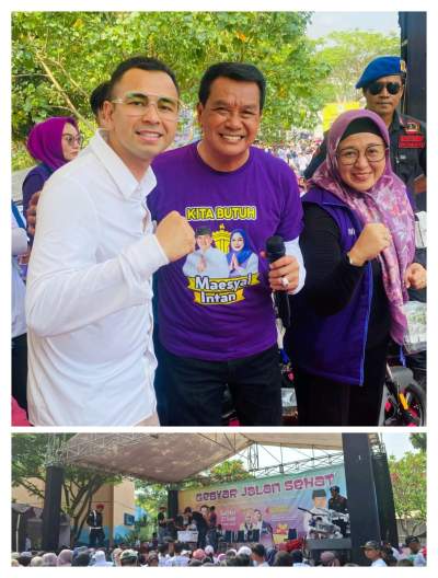 Bareng Raffi Ahmad, Maesyal Intan Sapa Puluhan Ribu Warga Pasar Kemis
