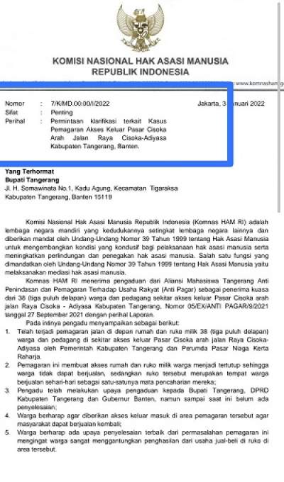 Bukan Dipanggil, Tapi Bupati Hanya Dimintai Klarifikasi Oleh Komnas HAM