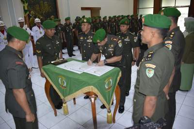 Danrem 064/MY Pimpin Sertijab Dandim 0601/Pandeglang dan Dandim 0602/Serang