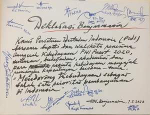 "Deklarasi Banjarmasin" tentang Kebudayaan untuk Pembangunan di Indonesia