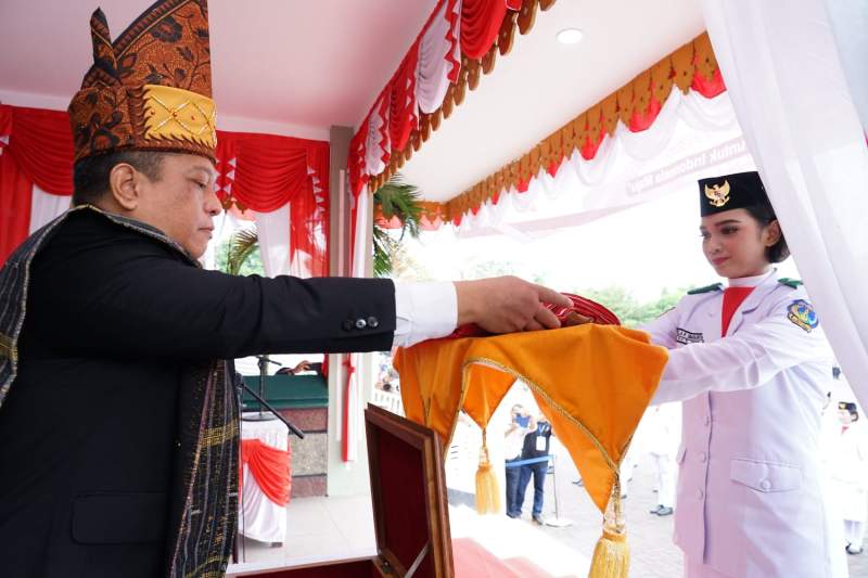 Penjabat Walikota Tebing Tinggi, Syarmadi menjadi Inspektur upacara detik-detik proklamasi RI ke-78.