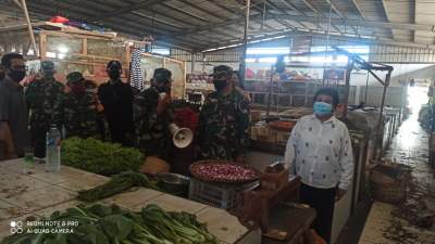 Tim Gugus Tugas Dan Pengelola Pasar Sentiong Sosialisasikan Penggunaan Masker