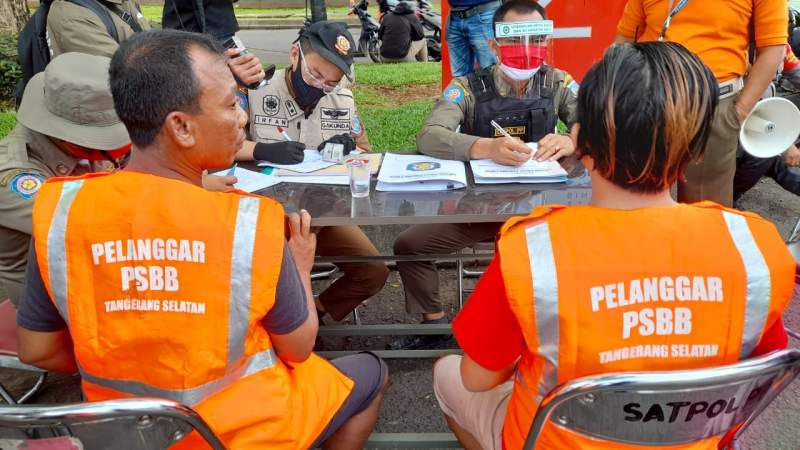 Pelanggar PSBB di Kota Tangsel.