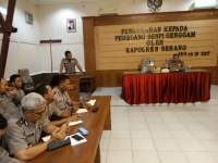 Pengerahan dan pemeriksaan senpi dinas di Mapolres Serang