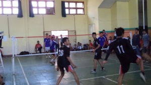 Atlet-atlet pelajar Kota Cilegon cabang olahraga sepak takraw