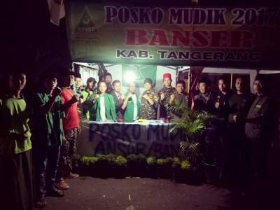 ⁠⁠⁠Bantu Aparat, 200 Personil Banser Banten Dirikan Posko Mudik