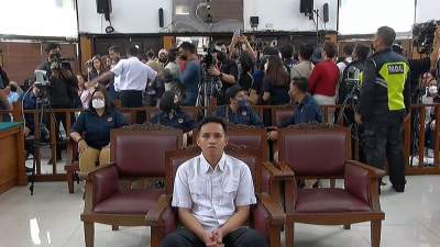 Bharada Richard Eliezer Pudihang Lumiu, atau Bharada E., saat menjalani persidangan di PN Jakarta Selatan.