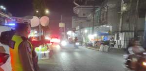 Cegah Kejahatan Malam, Sat Lantas Polres Tanjungbalai Gelar Patroli Blue Light