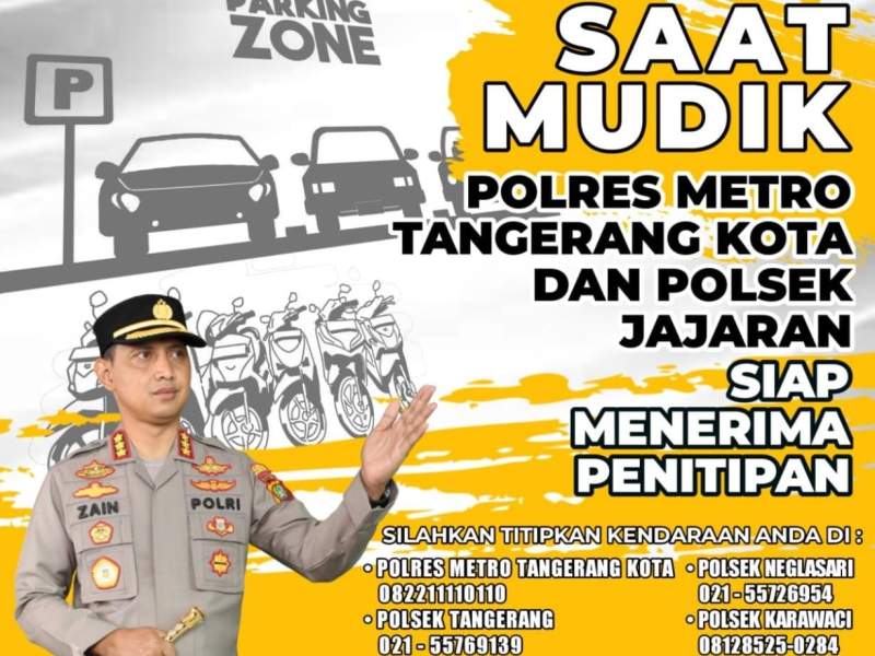 Polrestro Tangerang Kota Buka Layanan Titip Kendaraan Gratis