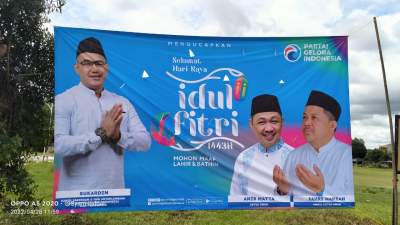 Kader Gelora Tangerang Keluhkan Spanduk Ucapan Lebaran Hilang