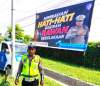 Cegah Kecelakaan, Satlantas Polres Sergai Pasang Baliho Himbauan di Titik Rawan Jalinsum
