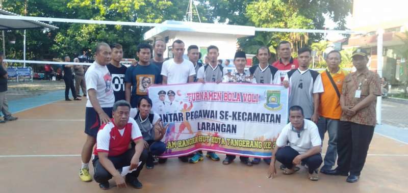 Meriahkan HUT Kota Tangerang Ke-27, Pegawai Kecamatan Larangan Gelar Turnamen Volly