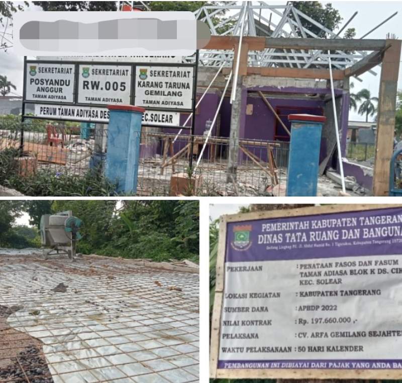 DTRB Diminta Evaluasi Menyeluruh Proyek Penataan Fasos Fasum di Cikuya