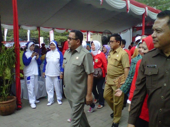 Plt Gubernur Banten Rano Karno saat hadir di acara peringatan Lanjut Usia (Lansia) Tingkat Provinsi Banten tahun 2015, di kantor Dinas Sosial Provinsi Banten, Senin (15/06/15).