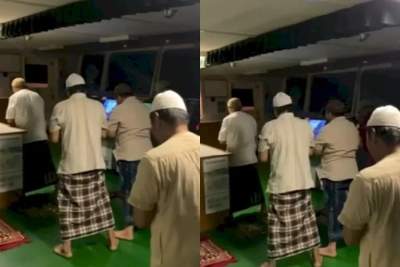 VIDIO: Para ABK Kapal Tetap Laksanakan Sholat Meski Kapal Sedang Diguncang Ombak