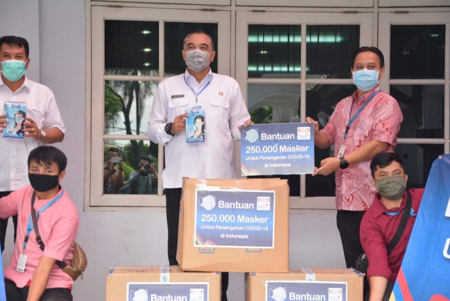 Zaki Terima Bantuan 4000 Masker dari Indomart