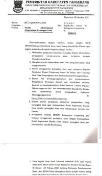 Catat!  ini  7  Intruksi Kadis Pemdes Kabupaten Tangerang Kepada Camat
