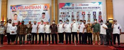 Suasana pelantikan DPC Askonas Kota Cilegon yang digelar di salah satu hotel di Kota Cilegon, Kamis (7/10/2021).