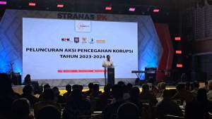 Menteri Koordinator Bidang Kemaritiman dan Investasi, Luhut Binsar Pandjaitan. pada peluncuran Aksi Pencegahan Korupsi Tahun 2023-2024, di Jakarta.