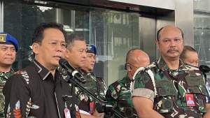 Wakil Ketua KPK Johanis Tanak usai pertemuan dengan jajaran Puspom TNI di Gedung KPK, Jumat, 28 Juli 2023, lalu.
